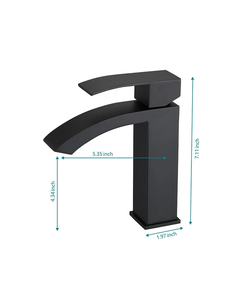 Phying Single Handle Waterfall Bathroom Vanity Sink Faucet