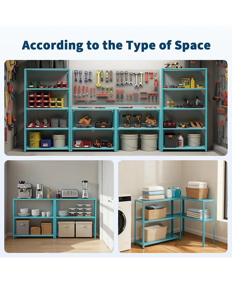 homfan 5 Tier Storage Shelf, 68 Inch Heavy Duty Metal Shelving Unit with Adjustable Shelves for Kitchen or Pantry