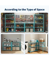 homfan 5 Tier Storage Shelf, 68 Inch Heavy Duty Metal Shelving Unit with Adjustable Shelves for Kitchen or Pantry