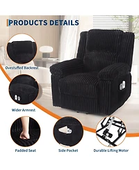 homfan Power Lift Recliner - Heat and Massage, Electric Plush with Padded Seat, Back Armrests, Designed for Elderly
