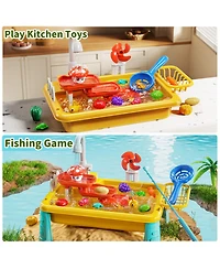 Gnuadz Water Table Kitchen Sink Electric Pump Fishing Games Sensory Play