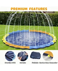 Aofar 110'' Splash Pad Sprinkler Mat Pool Summer Outdoor Fun
