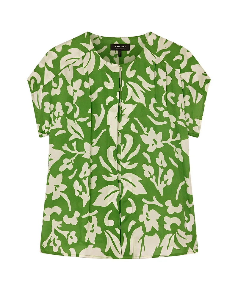 Whistles Women's Floral Keyhole Blouse
