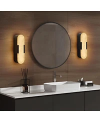 Busdays Set of 2 Marble Wall Sconce 13.8 Inch Modern Indoor Bathroom Lighting for Living Room Bedroom Hallway Stairs