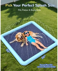 Aofar Splash Pad Sprinkler Pool Dog Pet Outdoor Water Play Mat Fountain Funyard