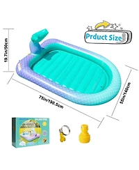 Aofar Mermaid Splash Pad Sprinkler Water Play Mat Pool Kids Toys