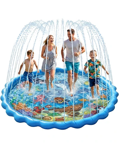 Aofar Splash Pad Sprinkler Wading Pool Outdoor Family Summer