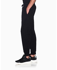 A|X Armani Exchange Men's Bonded Cotton Flocked All Over Logo Jogger
