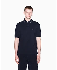 A|X Armani Exchange Men's Pique Tipping Wording Polo Shirt