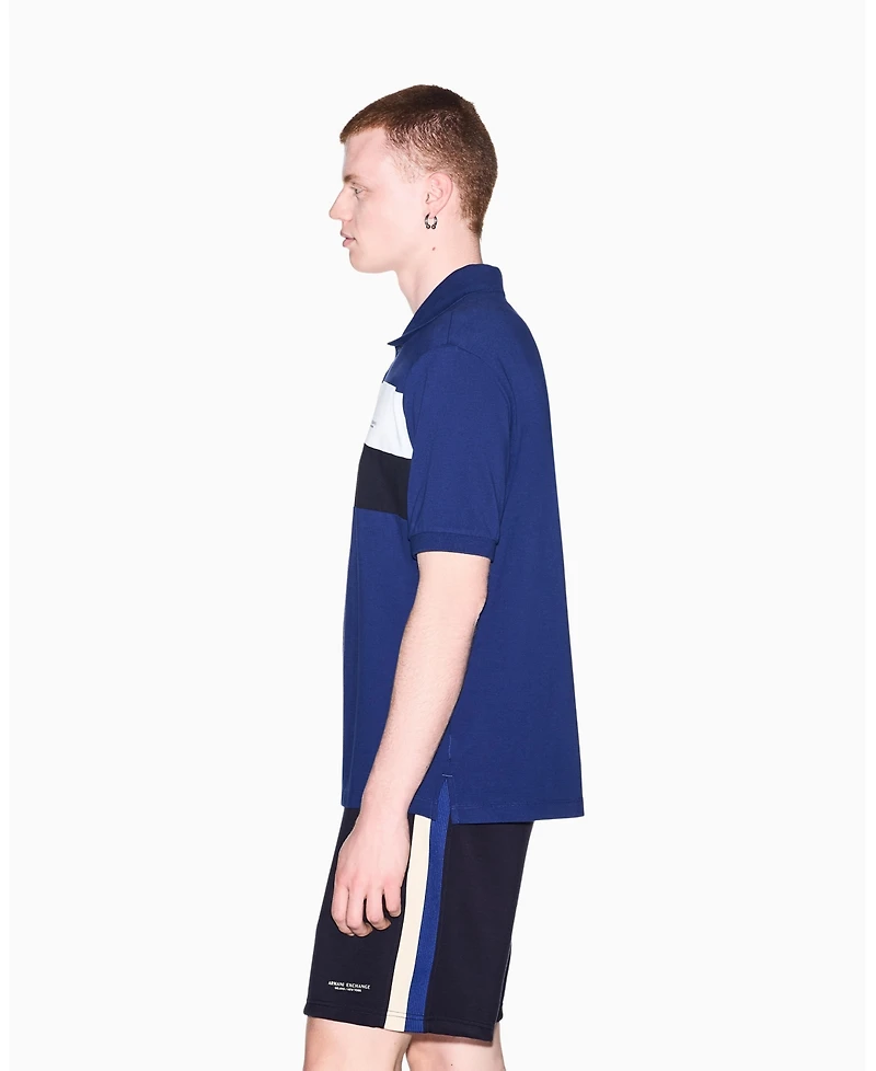 A|X Armani Exchange Men's Pique Color Block Polo Shirt