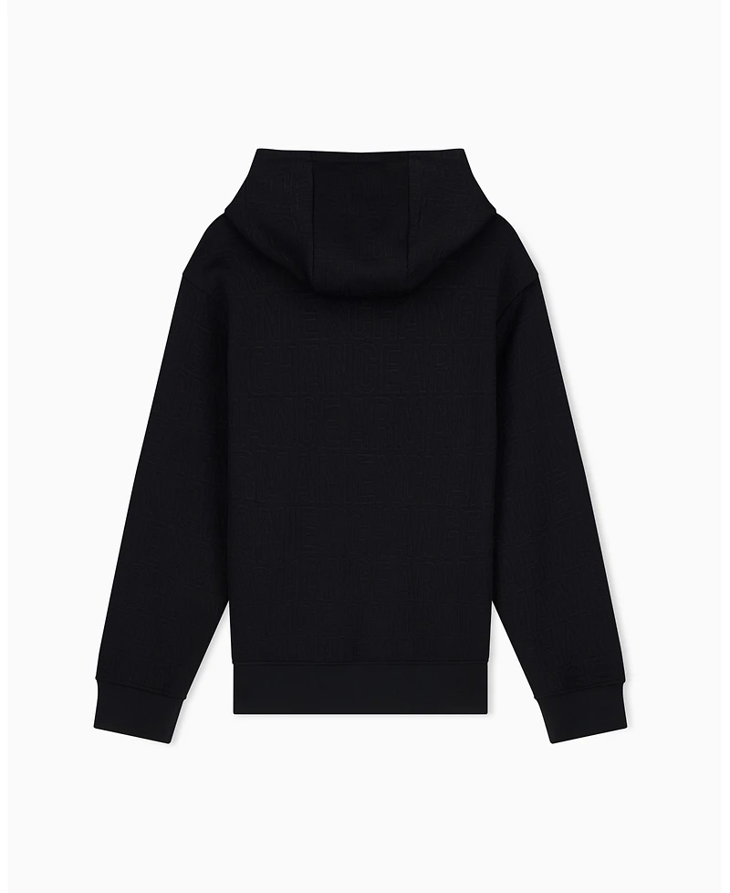 A|X Armani Exchange Men's Jacquard All Over Logo Hoodie Sweatshirt