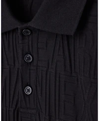 A|X Armani Exchange Men's Mercerized Jacquard Cotton All Over Logo Polo Shirt