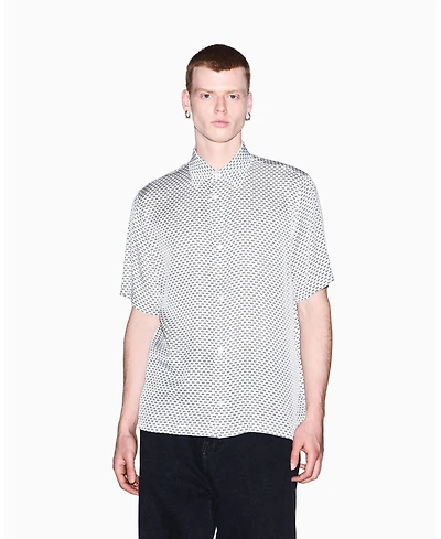 A|X Armani Exchange Men's Viscose All Over Logo Woven Shirt