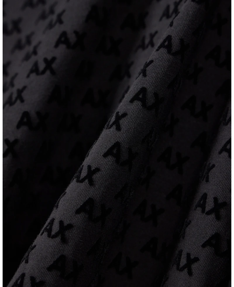 A|X Armani Exchange Men's Flocked All Over Logo Polo Shirt