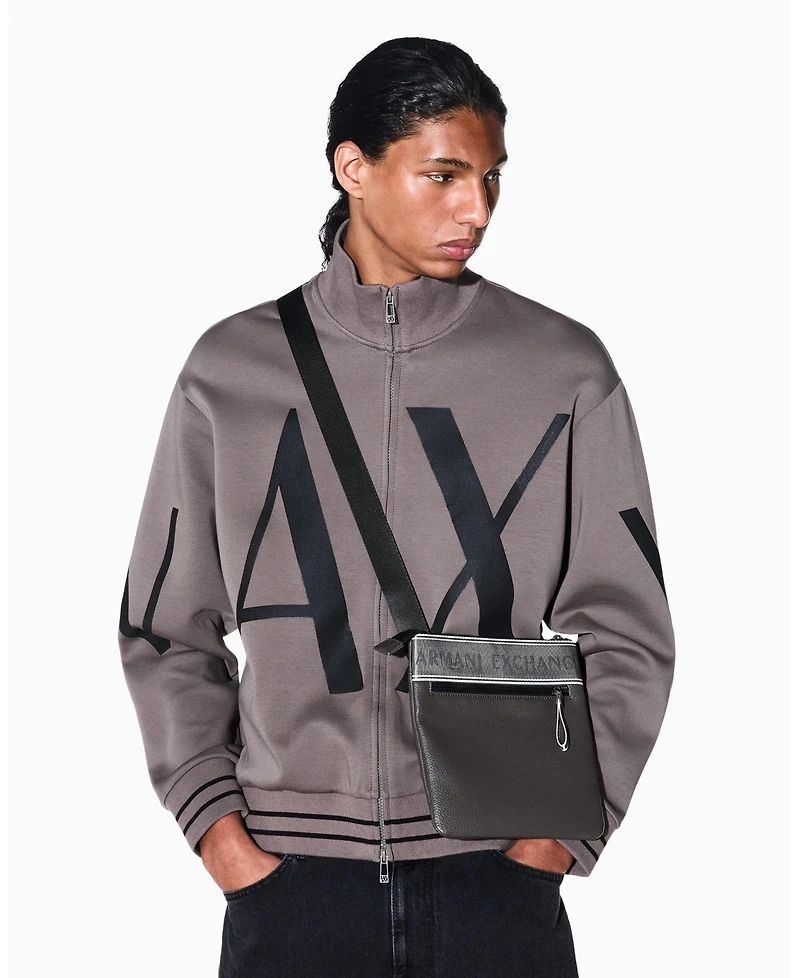A|X Armani Exchange Men's Taping Flat Crossbody Bag
