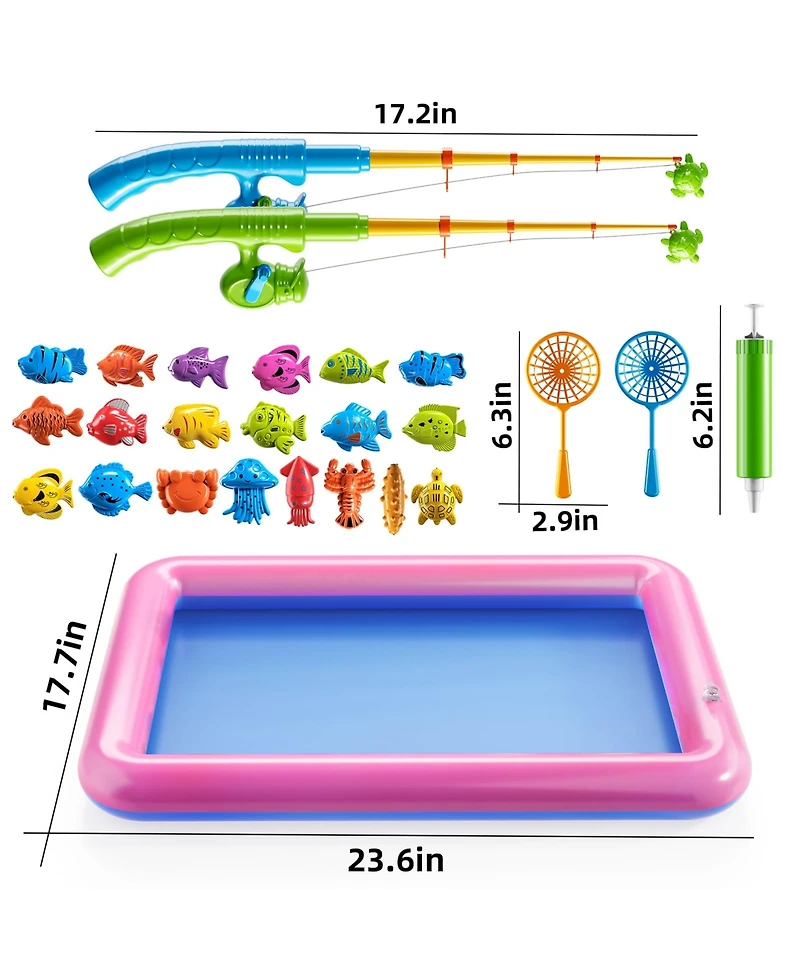 Gnuadz Fishing Game Toy Magnetic Pole Pool Water Play Kids Gift