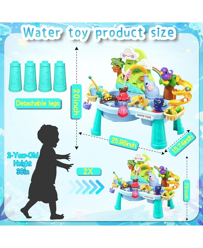 Gnuadz Water Table Sensory Sand Electric Pump Elephant Sprinkler Fishing Toy
