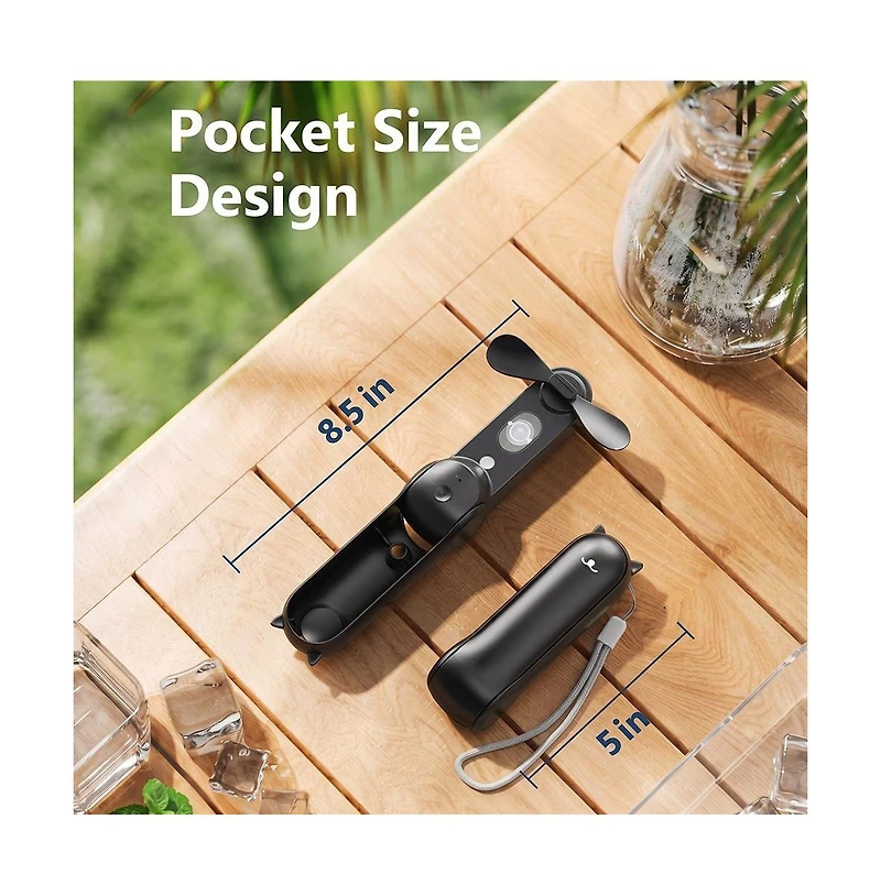 Cowin Misting Fan Portable Rechargeable, Mini Spray Water Mist, Handheld Fold Fans Kids Women For Travel, Outdoors, Hiking