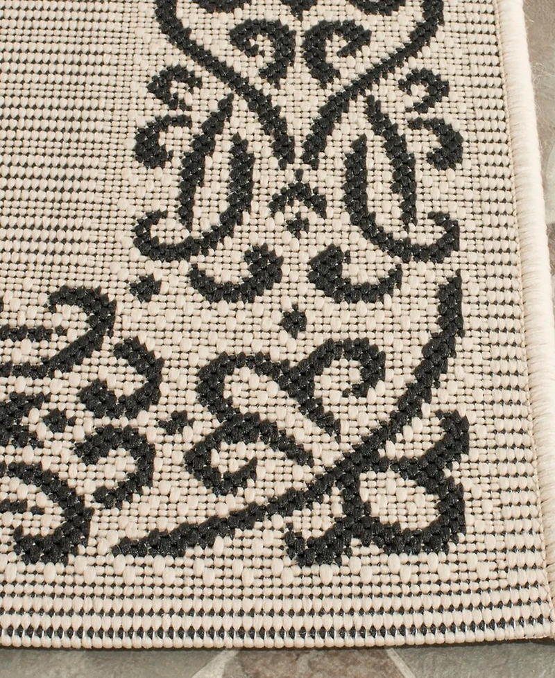 Safavieh Courtyard CY1588 Sand and Black 8' x 11' Outdoor Area Rug