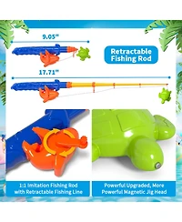 Gnuadz 48Floating Fishing Game Bath Toy Floating Fish Pole Rod Net Kids Learning Play