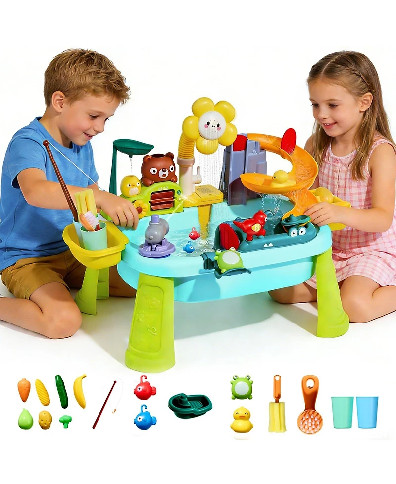 Gnuadz Sand Water Table Electric Pump Kitchen Play Sink Kids Toys