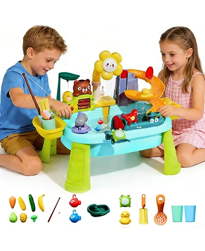 Gnuadz Sand Water Table Electric Pump Kitchen Play Sink Kids Toys