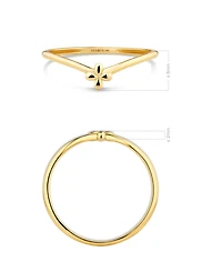 Devata Flower on Chevron Ring 14K Gold