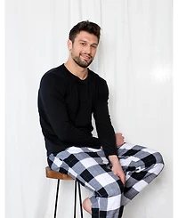 Leveret Mens 2-pieces Cotton Top and Flannel Pants Pajama Set
