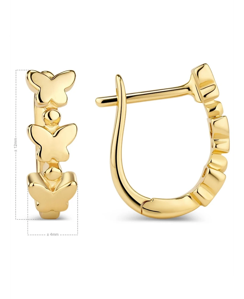 Devata Butterfly Hoop Earrings in 14K Gold