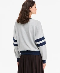 On 34th Women's Crewneck Colorblock Running Late Graphic Sweatshirt, Macy's Exclusive