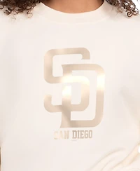 Starter Women's Cream San Diego Padres Pastels Boxy Fleece Sweatshirt