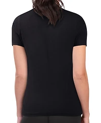 G-iii 4Her by Carl Banks Women's Black San Antonio Spurs Super-Slim Fit Lightweight Flowers Team Logo Graphic T-Shirt