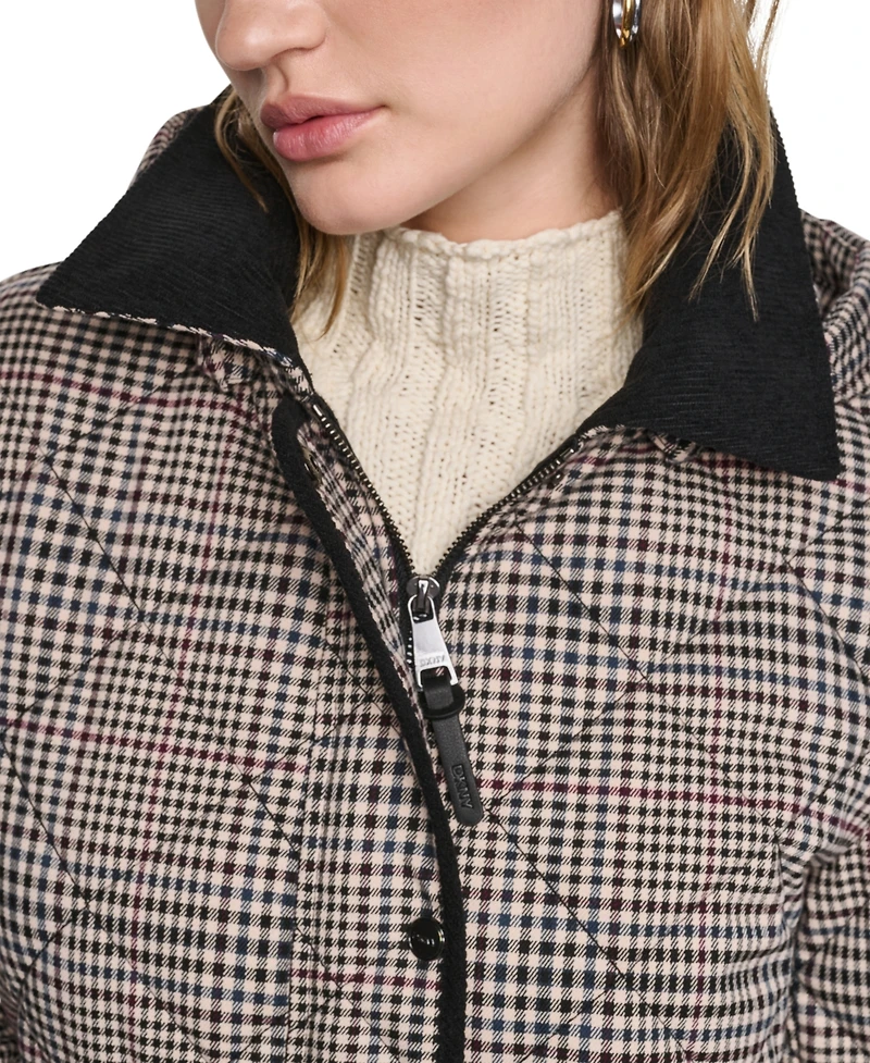 Dkny Women's Quilted Barn Coat