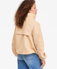 On 34th Women's Funnel-neck Ruched-Sleeve Bubble Hem Jacket, Macy's Exclusive