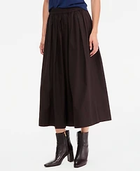 On 34th Women's Pull-On Cotton Poplin Midi Skirt