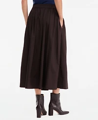 On 34th Women's Pull-On Cotton Poplin Midi Skirt