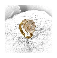Sohi Women's White Stone Ring