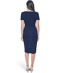 Calvin Klein Women's Short-Sleeve V-Neck Sheath Dress