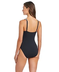Bleu by Rod Beattie Women's Shirred Eyelet One-Piece Swimsuit