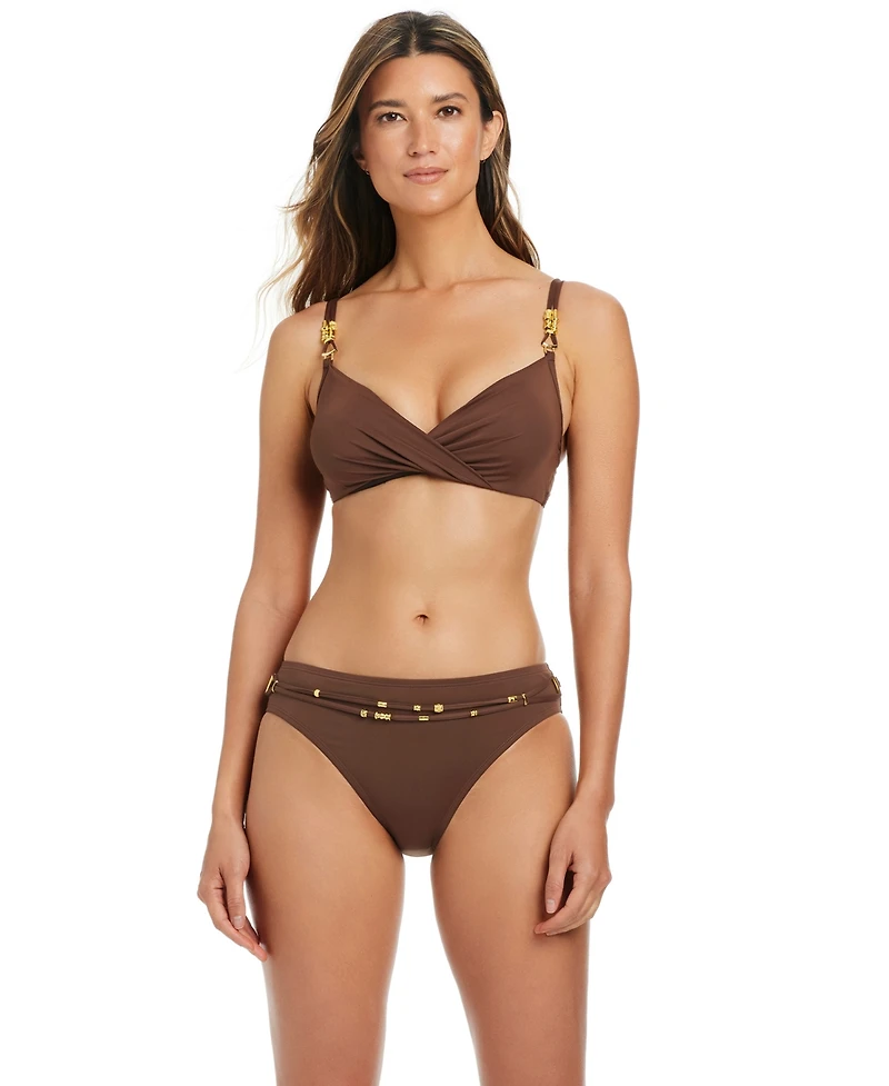Bleu by Rod Beattie Women's Draped Underwire Bikini Top