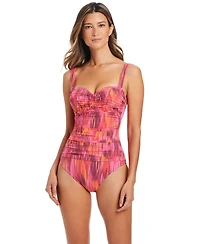 Bleu by Rod Beattie Women's Shirred Underwire One-Piece Swimsuit