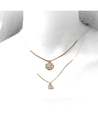 The Lovery Cz Lucky Clover Necklace 14K Gold Plated Sterling Silver