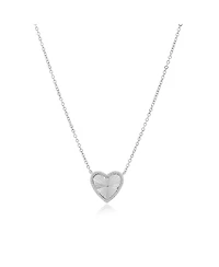 The Lovery Fluted Cz Heart Necklace Sterling Silver
