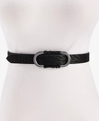 I.n.c. International Concepts Black Zebra Calf Hair Friction Oval Skinny Belt, Macy's Exclusive
