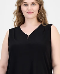 Anne Klein Essentials Plus V-Neck Sleeveless Top