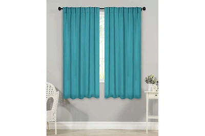 Superior Solid Machine Washable Room Darkening Blackout Curtains with Back Tabs