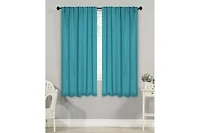Superior Solid Machine Washable Room Darkening Blackout Curtains with Back Tabs