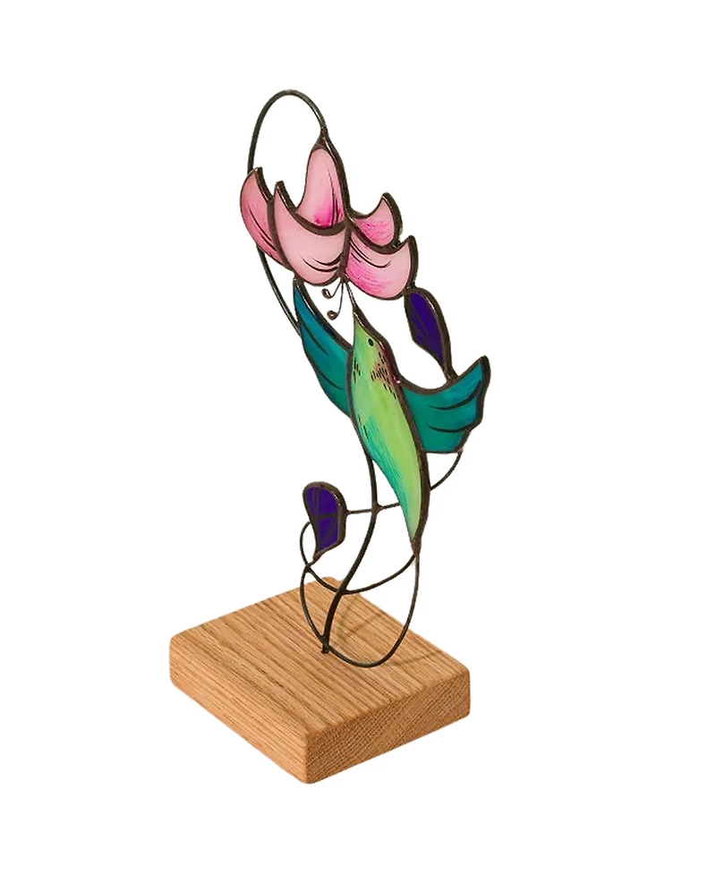 Uncommon Goods Joyful Hummingbird Stained Glass Sculpture