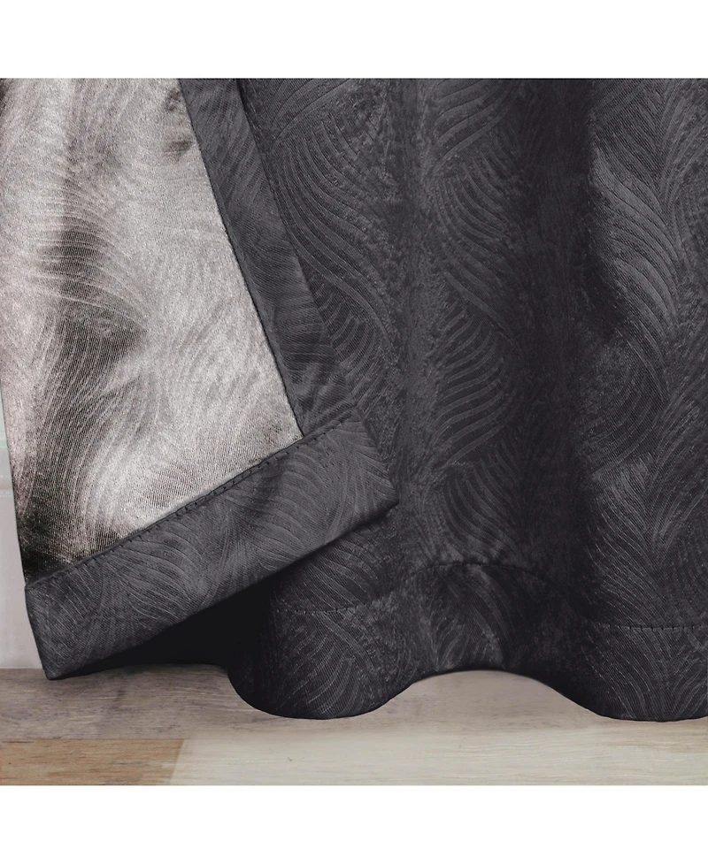 Superior Wave Geometric Washable Room Darkening Blackout Curtains