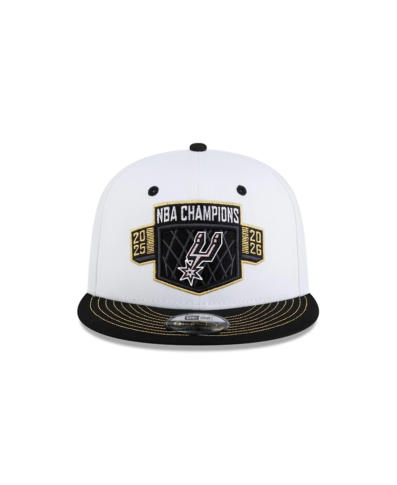 New Era Men's White/Black San Antonio Spurs 2026 Nba Champions Locker Room 9FIFTY Snapback Hat